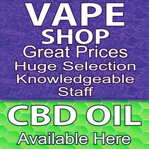VAPE SHOP CBD OIL GREAT PRICES (CHOOSE YOUR SIZE) PERF WINDOW VINYL DECAL NEW - Picture 1 of 9