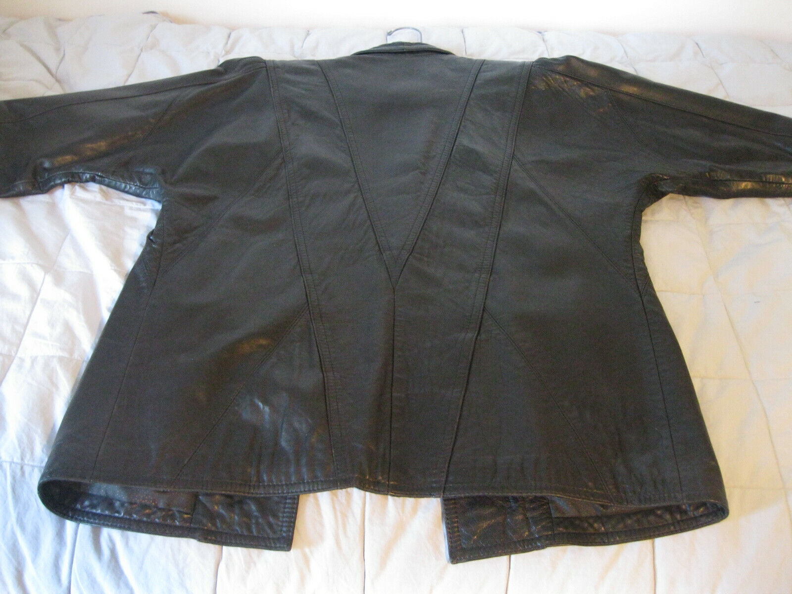 Vintage Caroline Moore Black Leather Jacket SZ 10 LAMBSKIN New