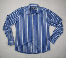 Charles Tyrwhitt Dress Shirt Mens Extra Large Blue Stripe Button Up Work Casual