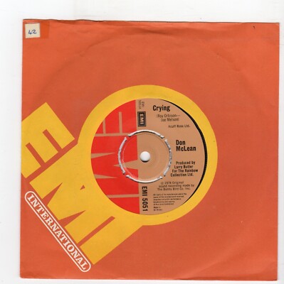 (S670) Don McLean, Crying - 1978 - 7 inch vinyl