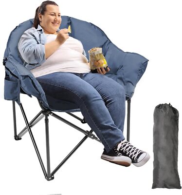 Oversized Camping Chair, Padded Cushion Outdoor Folding