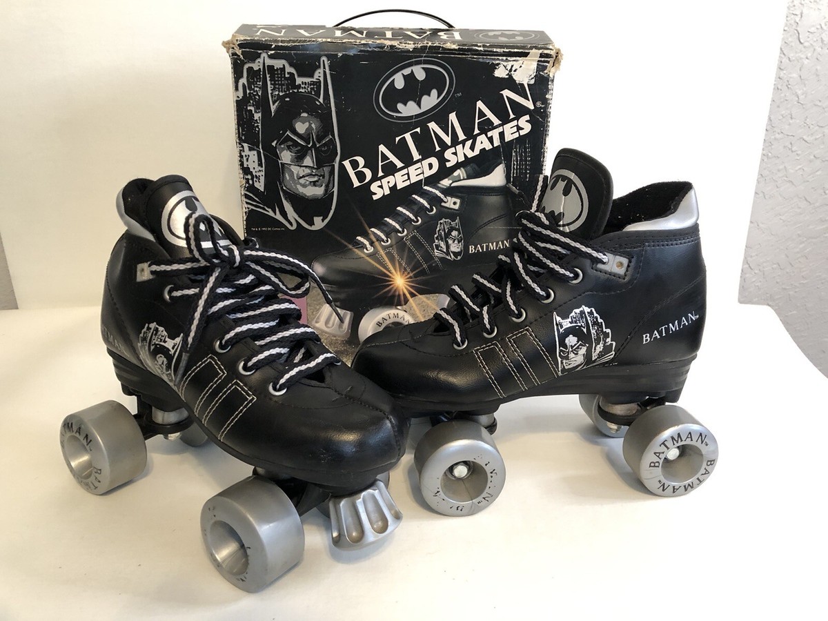 VTG Batman Roller Skates Speed Skates 7045B Size 3 1992yr black 