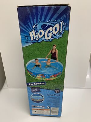 Bestway H2OGO! Fish Sea Life Fill 'N Fun Kiddie Pool 72”x15”-6’x6’x15”  Quick Set
