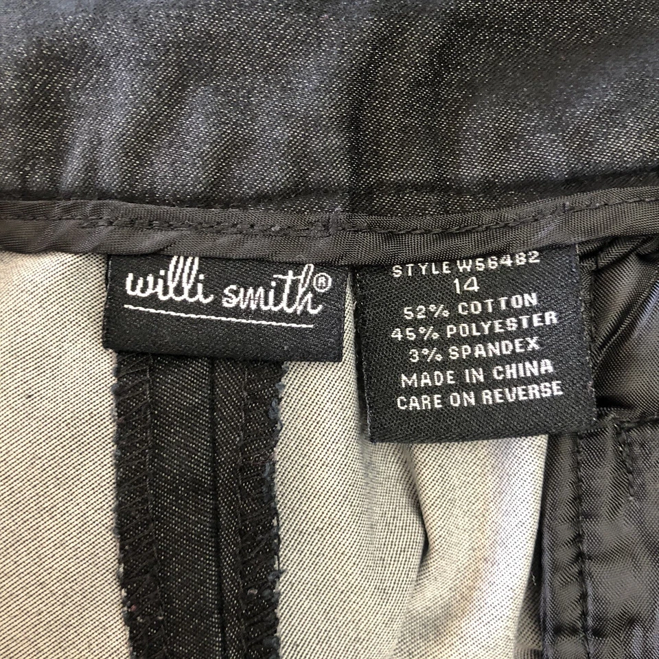 Pantalones Cortos Willi Smith Algodón Poliéster Mezcla Spandex Negros Bolsillos Sólidos Para Mujer 14 Foto 3 de 3