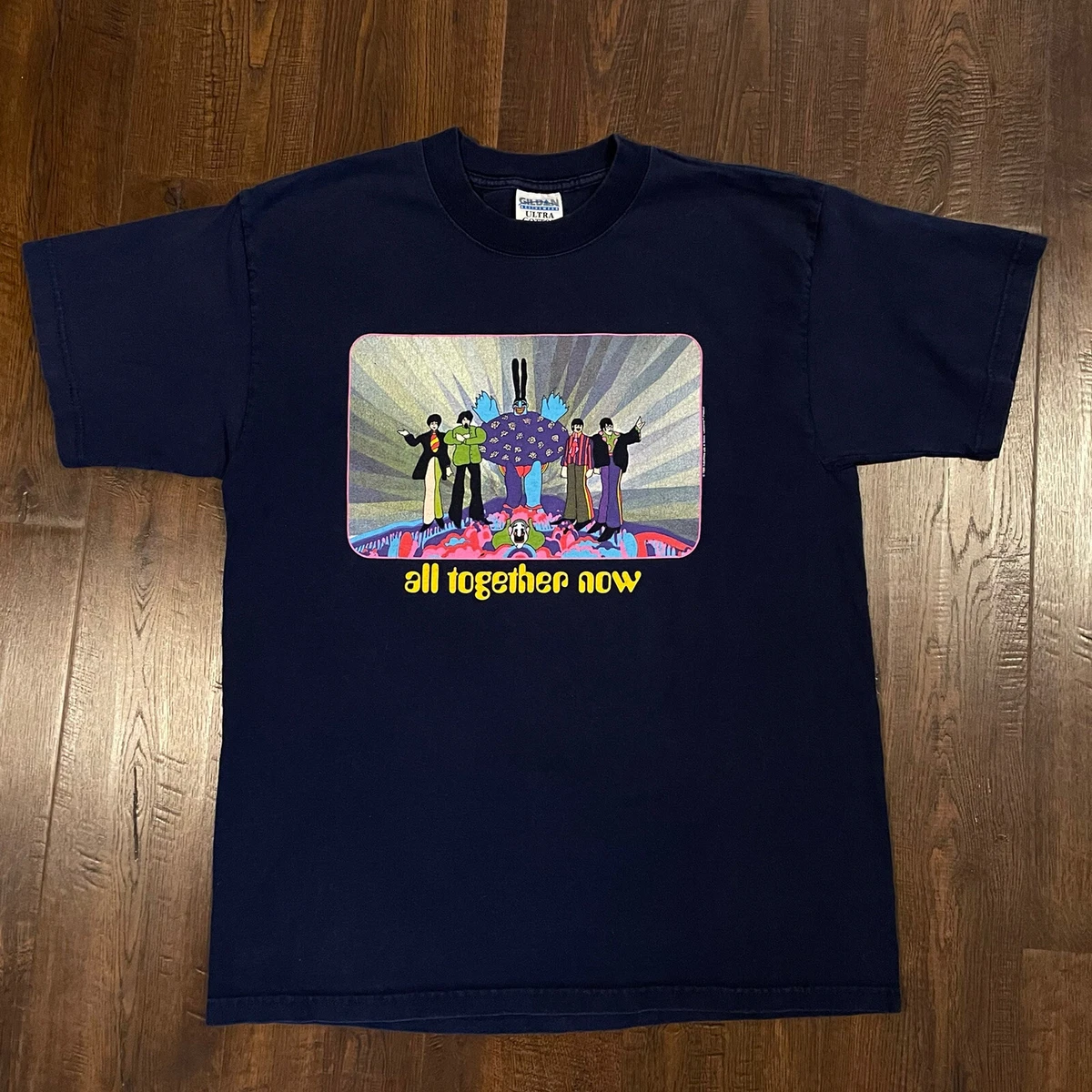 Vintage 1999 The Beatles All together Now Yellow Submarine T Shirt Large
