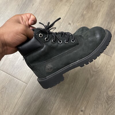 TIMBERLAND 6” Premium 12707 Waterproof Black Boots Youth Tims Boys