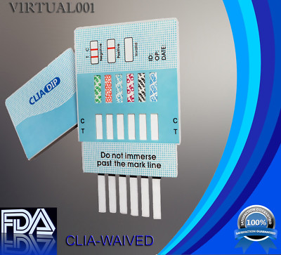 (5 Pack) 6-Panel Urine Multi-Drug Test Dip Card - FDA Free Shipping