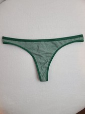 VTG Aerie Signature Cotton Picot Band Full Cut Thong Panty Size Lg