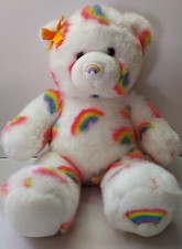 RARE Build A Bear White Teddy Bear Rainbows Summer Season Of Hugs Rainbow Plush