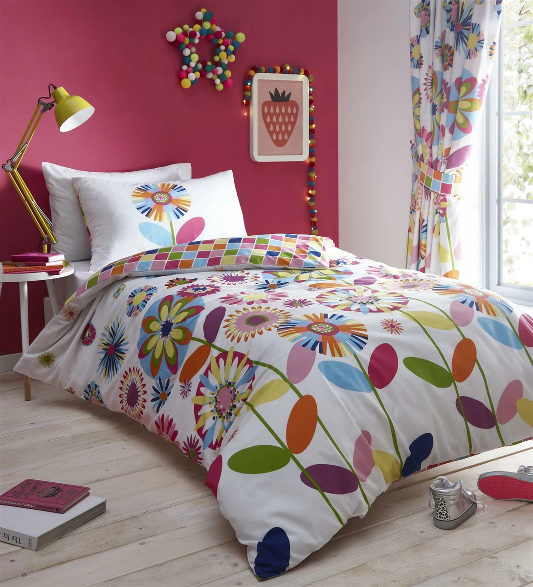 Bed set on sale with curtains