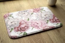 Non-Slip Bathroom Soft Rug Absorbent Bath Mat - 75x45 cm - Flowers