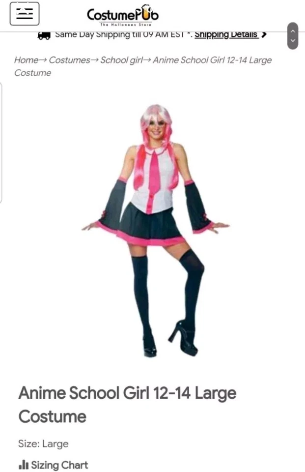 Anime Escuela Niña Anime Cosplay Uniforme Disfraz Camiseta sin mangas con falda y mangas Foto 2 de 2