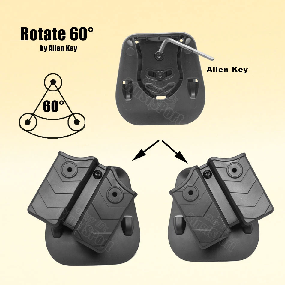 Double Mag Pouch Magazine Holster For Glock 19 19x Glock 17 26 22 23 g27 g 34 33 - Image 3 of 4