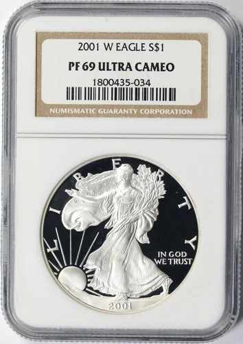 2001-W $1 Proof American Silver Eagle NGC PF69 Ultra Cameo