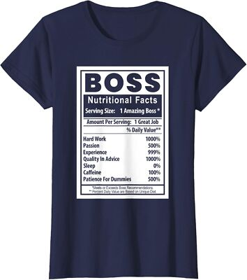 #ad #ad Funny Boss#x27;s Day Nutritional Facts Employee Ladies#x27; Crewneck T Shirt $16.99