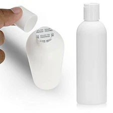 25 PCS Empty White HDPE Bottle 8 oz - Cosmo Round Plastic Bottles - 24/410 Ne...