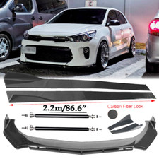 Carbon Fiber Front Bumper Lip Splitters Side Skirt Strut Rod For Kia Rio L