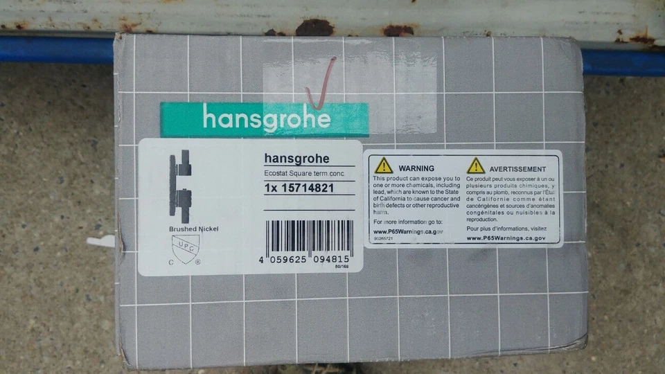 ​Kit de moldura de ducha cuadrada Hansgrohe 15714821 Ecostat en níquel cepillado *menos válvula Foto 4 de 4