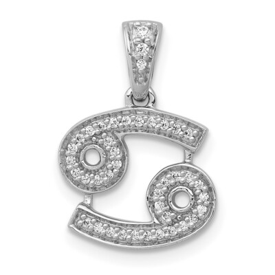 14k Weißgold Diamant Krebs Sternzeichen Anhänger