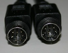 Black MDin8 Mini-Din 8 Pin MM 6 ft cable