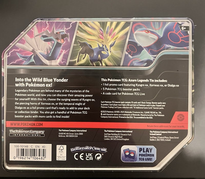 pokemon azure legends card list Amazon.com: Pokémon TCG: Azure Legends Tin – Dialga ex (4 Booster Packs & 1  Foil Promo Card) : Toys & Games main image 0