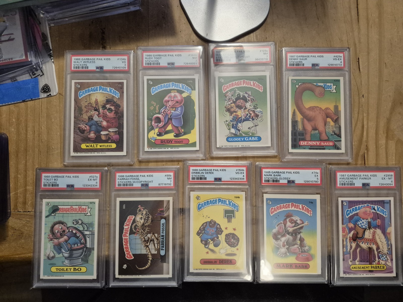 1980’s Vintage Garbage Pail Kids PSA Lot Of 9