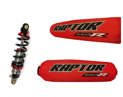 Schwarz Rot ATV Stoßdämpferabdeckungen Yamaha Raptor 660R 2001-2005, Set 3,...