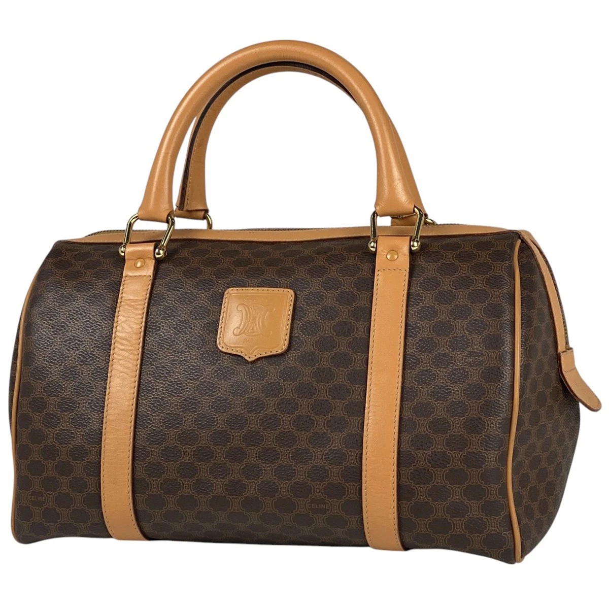 Borsa a mano CELINE modello macadam mini borsa a mano Boston rivestita tela marrone donna