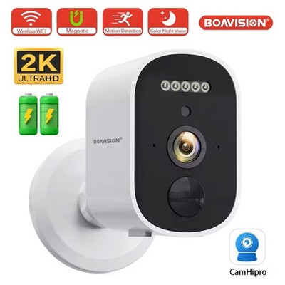 2K Outdoor HD Security Camera 3MP Wireless Battery Powered CCTV System