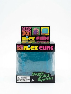 Nee Doh Nice Cubes Ice Cube Toy Fidget Super Solid Squish BLUE