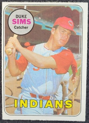 1969 Topps #414 DUKE SIMS CLEVELAND INDIANS HIT LAST HR AT YANKEE STADIUM 1973
