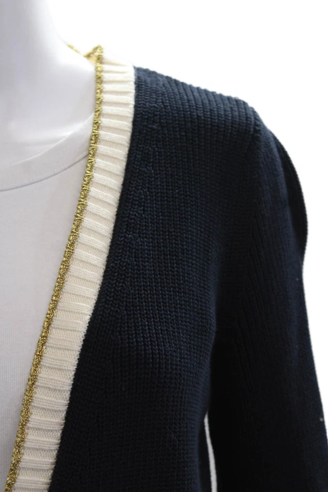 Cárdigan Gucci Unisex Azul Oscuro Cuello en V Talla M Foto 2 de 4