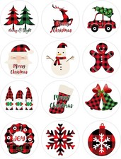 360PCS Christmas Stickers for Kids, Assorted Xmas Buffalo Plaid Stickers for