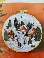 WINTER CHRISTMAS HOLIDAY VILLAGE-Counted Cross Stitch KIT-BEGINNERS