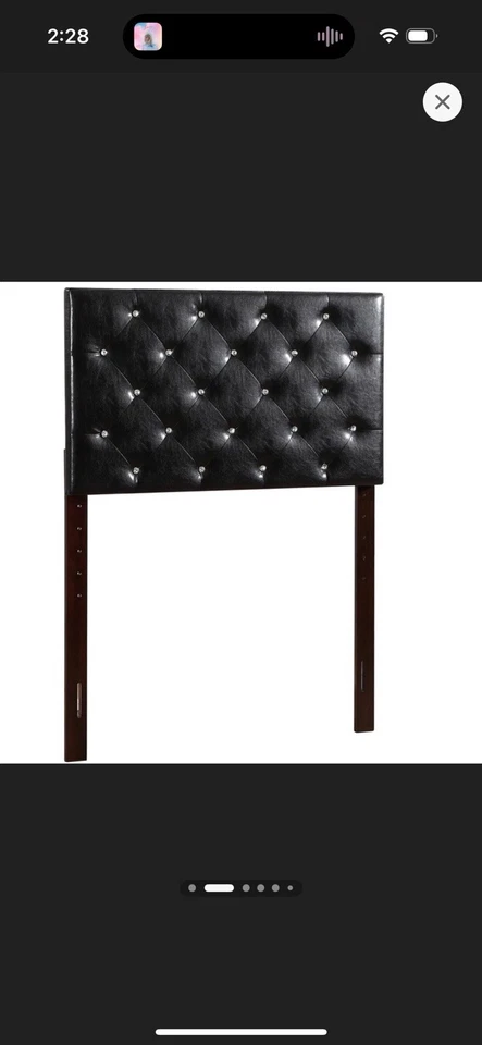 Cabecero doble de cuero sintético Tufted Twin XL Foto 2 de 4