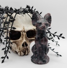 NEW Natural Stone Handcarved Almandine Garnet Crystal Sphinx Cat Figure