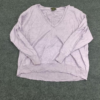 Eddie Bauer Women's Lilac V-Neck Knit Sweater XXL