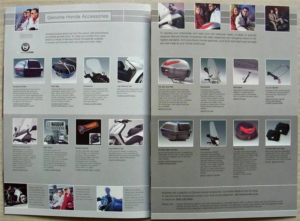 HONDA SCOOTERS Sales Brochure 2004 #MCBROCH008 Silver Wing SH125 Dylan SCV100 ++ - Image 4 of 4