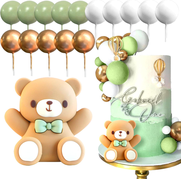 TeddybäR Kuchen Dekoration TeddybäR Tortendeko MäDchen 1 Jahr Tortendeko Taufe J-image