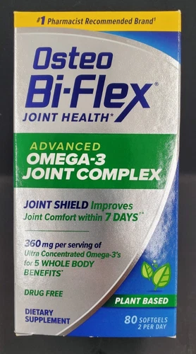 Osteo Bi-Flex Advanced Omega-3 Joint Complex, Plant-Based - 80 Ct - EXP: 12/26