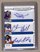 2024-25 National Treasures Triple Prince/Billups/Ben Wallace Auto /25 #AT-DET