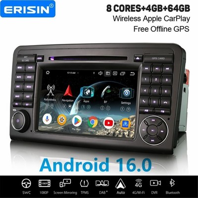64GB Android 16 Autoradio Navi Mercedes BENZ ML/GL-Klasse W/X164 CarPlay CD DAB+