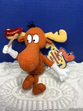 VTG Bullwinkle Moose Plush w/ Tags 1999 Stuffins NWT 9" Tall