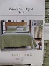 Threshold Crinkle Yarn Dyed Quilt King Size Green