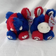 Vintage Puffkins Stars  Stripes Plush Toys Swibco Democrat  Republican USA
