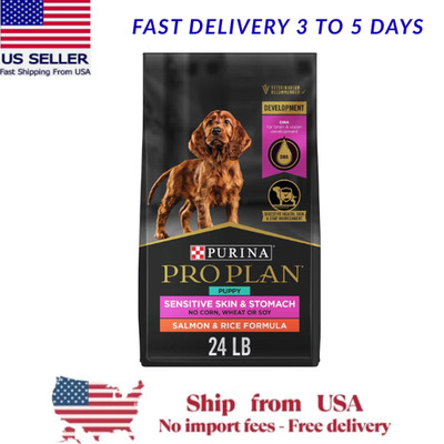 Purina Pro Plan Puppy Sensitive Skin & Stomach Salmon & Rice Dry Dog Food, 24 lb