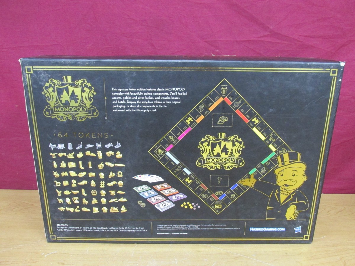 Hasbro Gaming Monopoly 64 Pieces Signature Token Edition Board