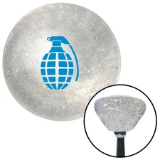 Blue Pineapple Grenade Clear Retro Metal Flake Shift Knob w/ M16x1.5 Insert