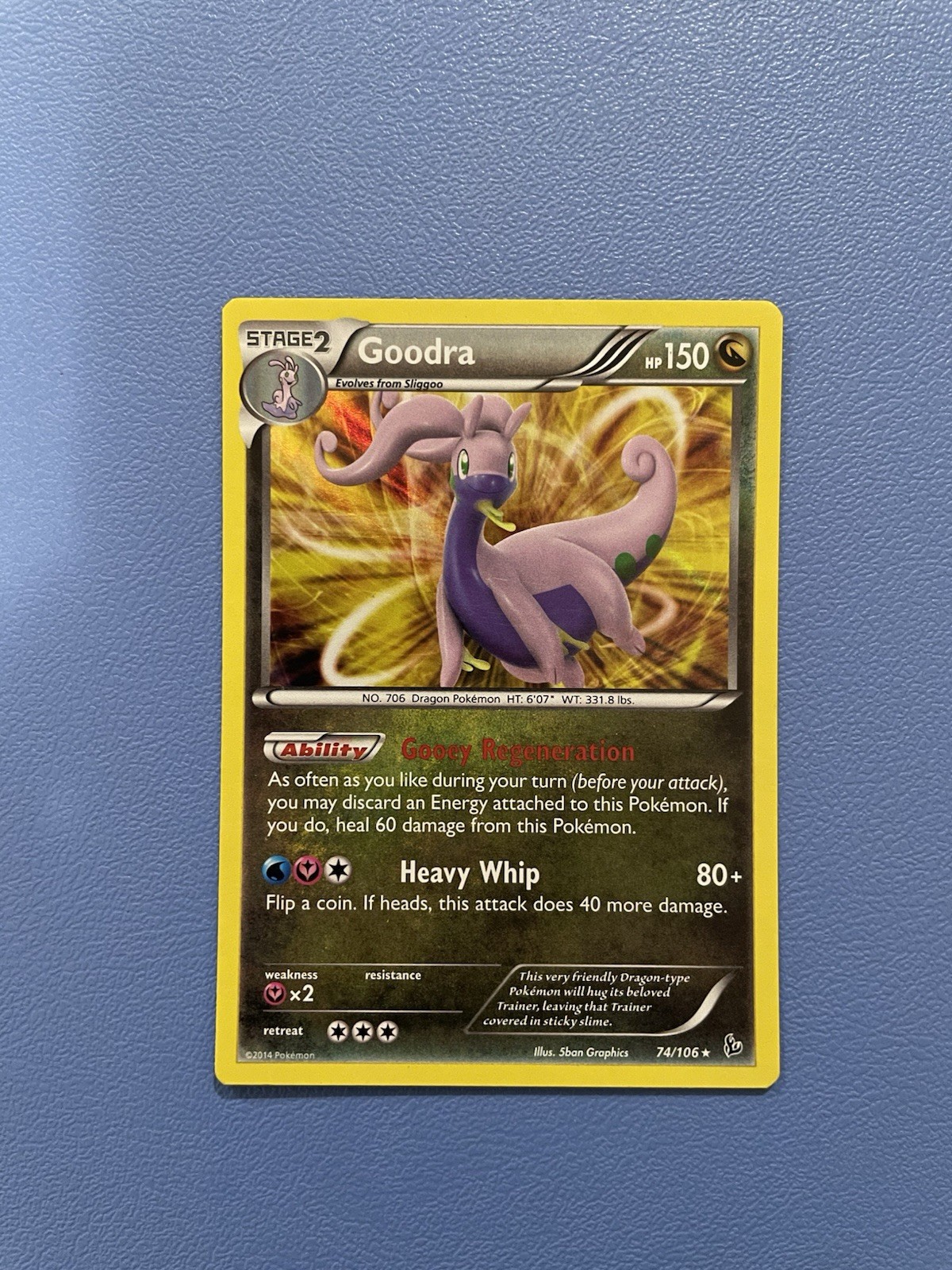 Goodra 74/106 Holo Rare  XY Flashfire Pokemon Card - Lightly Played