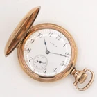 Elgin Grade 377 0-Size Gold Filled Full Hunter Antique Pocket Watch, Keeps Time
